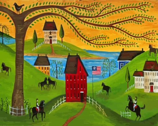 Aestehtic Farmyard paint by numbers