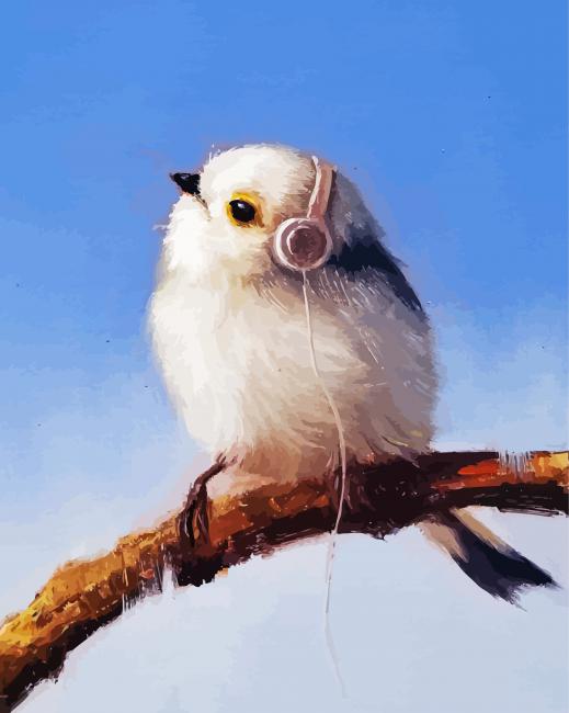Bird Listening To Music paint by numbers