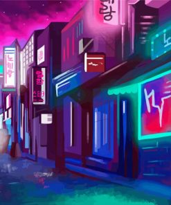 Neon South Korea Night paint by numbers