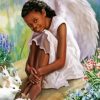 Cute Black Angel And Bunnies paint by numbers