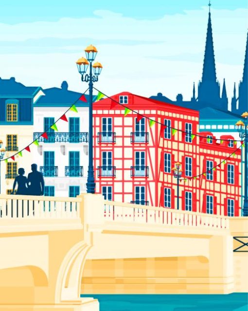 Aesthetic Bayonne Illustration paint by numbers