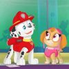 Paw Patrol Skye And Marshall paint by numbers