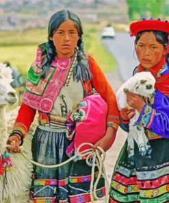 Indigenous Peruvians With Llama Paint By Numbers