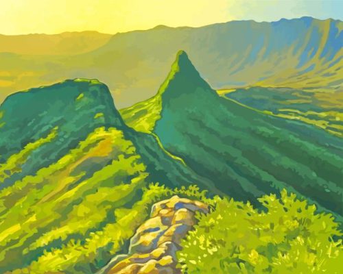Olomana Landscape Art Paint By Numbers